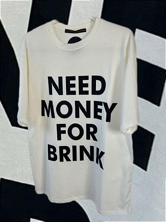 T-shirt Need Money Preto Branco