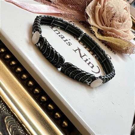 Pulseira Sobreposição Prateado Envelhecido