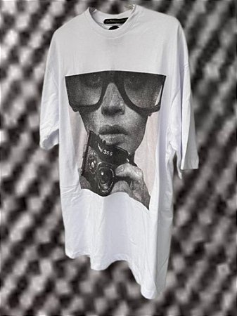 T-shirt Câmera Branca