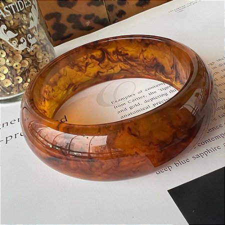 Pulseira Resina Marrom Mesclado