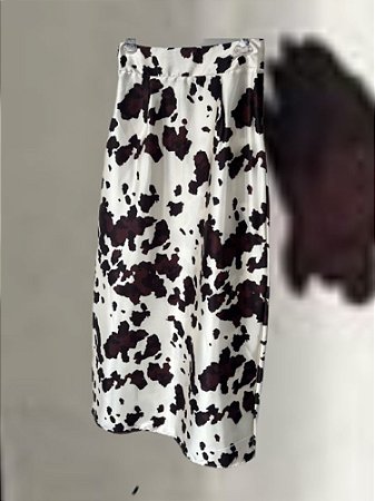 Saia Cetim Estampa Vaca