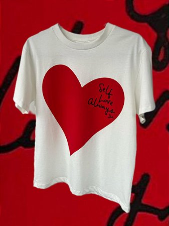 T-shirt Coração Vermelho Off White