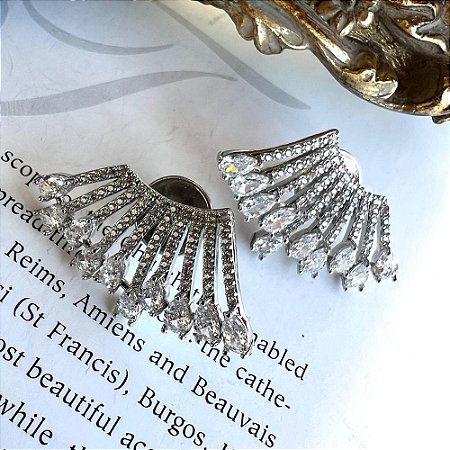 Brinco Palitos Gota Prateado