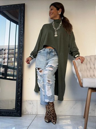 Blusa Assimétrica Verde