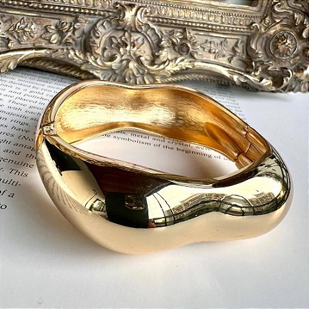 Bracelete Dourado Dois Abaolados
