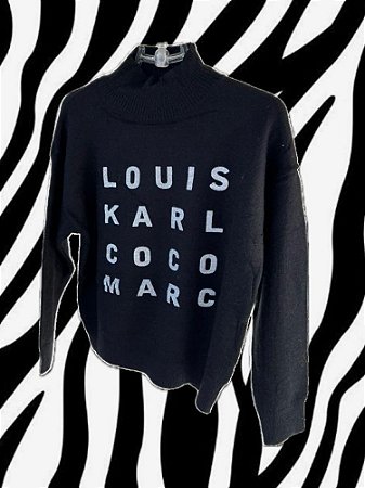 Blusa Tricot Nomes Preto