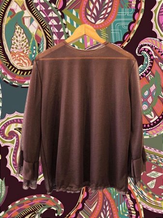 Blusa Podrinha Babados Marrom