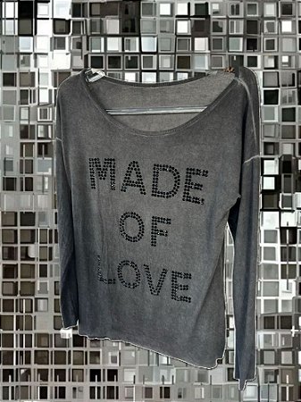 Blusa Made Of Love Cinza Estonado
