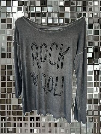 Blusa Rock Cinza Estonado