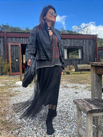 Saia Tule Lisa Preta