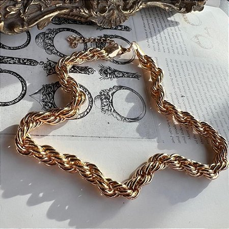 Colar Cordão Baiano Dourado