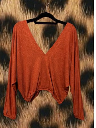 Blusa Manga Morcego Terracota