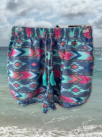 Shorts Mix Estampa Rosa Azul