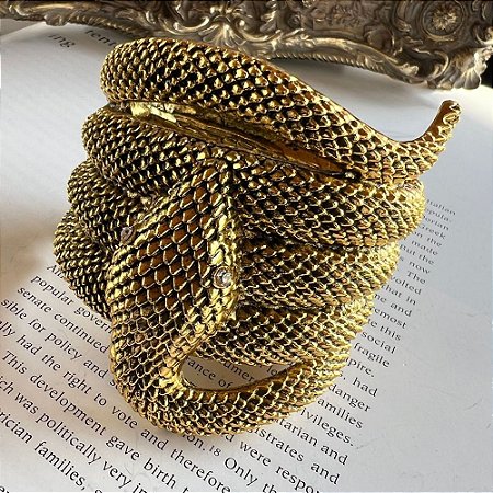 Bracelete Cobra Dourado Vintage