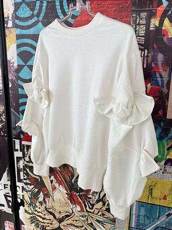 Blusa Moletom Laços Off White