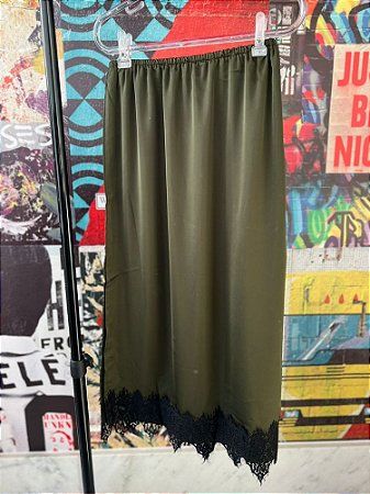 Saia Cetim Renda Verde