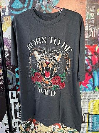 Maxi T-shirt Tigre Born Chumbo