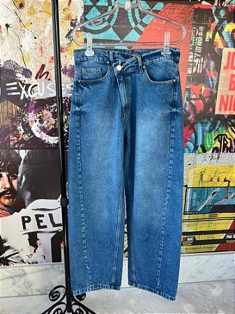 Calça Jeans Cós Transversal Barrel