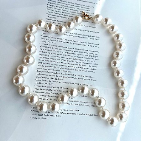 Colar Fio Pérolas Dourado