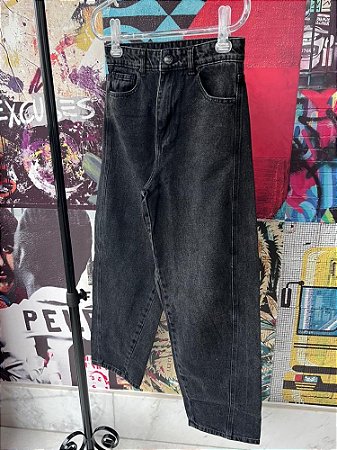 Calça Jeans Barrel Preto