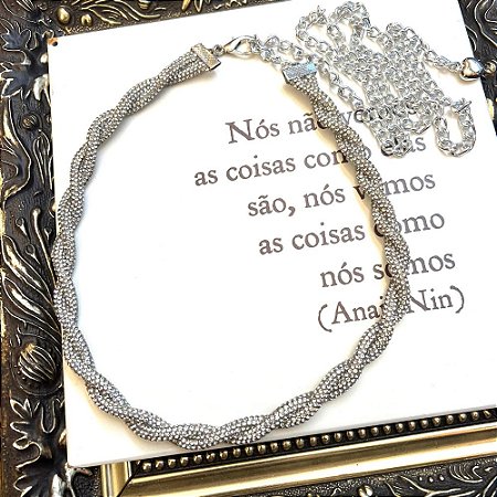 Cinto Trança Strass Prateado