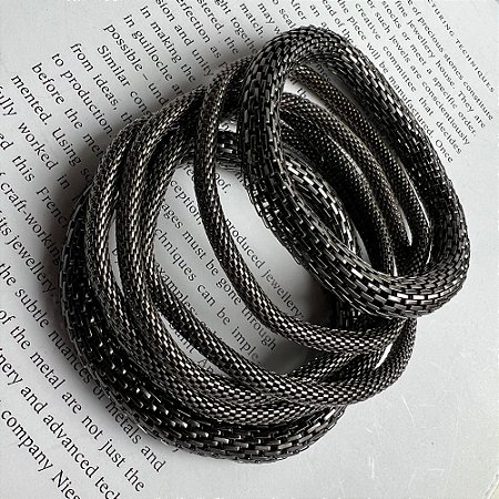 Conjunto Pulseiras Malha Grafite