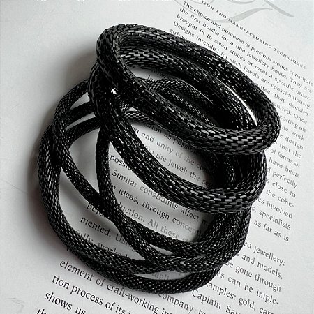 Conjunto Pulseiras Malha Preto