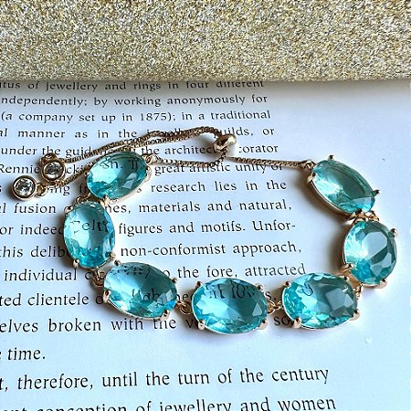 Pulseira Riviera Pedras Ovais Azul