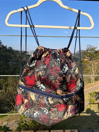 Bolsa Saco Flores Coração