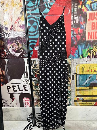 Vestido Alça Babados Bolinhas