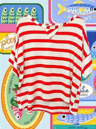 Blusa Listras Vermelho