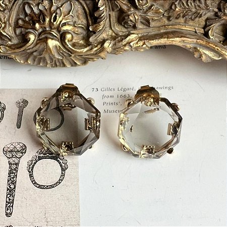 Brinco Geométrico Stone Dourado