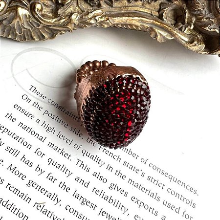 Anel Cobre Oval Vermelho