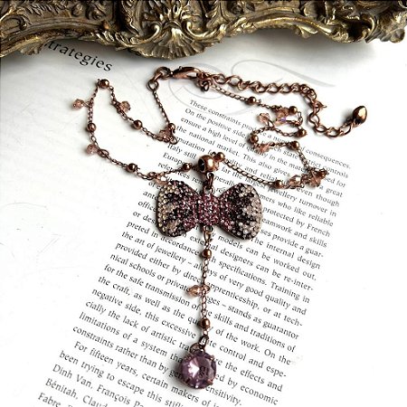 Colar Lariat Laço Cobre