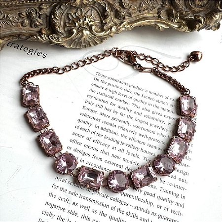 Colar Riviera Stones Rosa