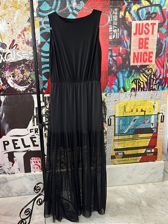 Vestido Longo Regata Preto