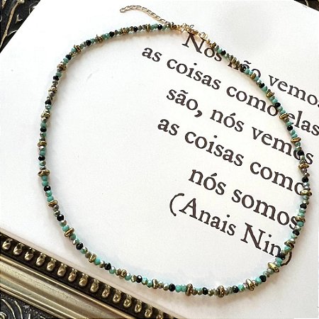 Colar Cristais Ágata Mesclado