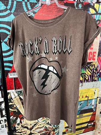 T-shirt Rock´n Roll Marrom