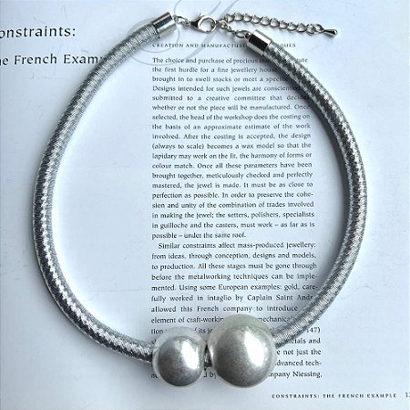 Colar Fio Esferas Prateado