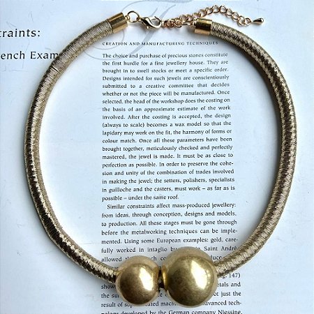 Colar Fio Esferas Dourado