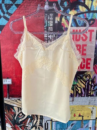 Regata Cetim Renda Amarela