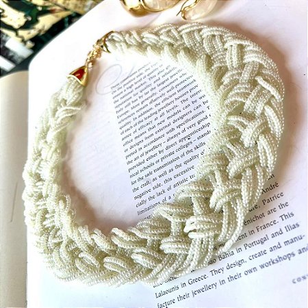 Colar Trançado Pérolinhas