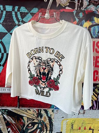 Cropped Born To Be Wild Off White