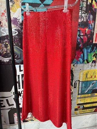 Saia Brilho Longa Vermelha
