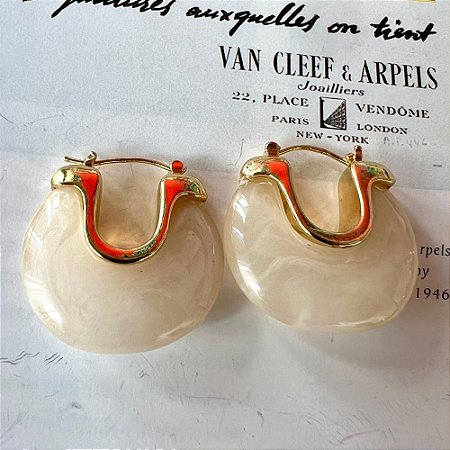 Brinco Argola Branco Mesclado