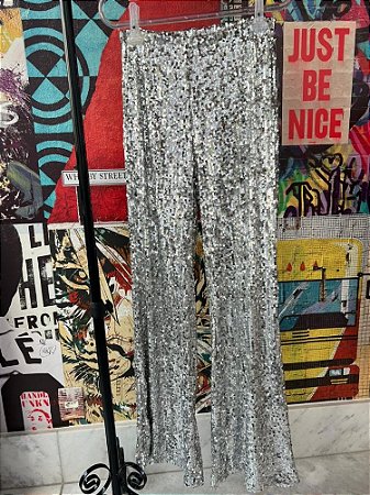 Calça Paetês Prata