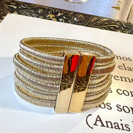 Bracelete Fios Lurex Dourado