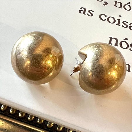 Brinco Esfera Pacman Dourado Fosco