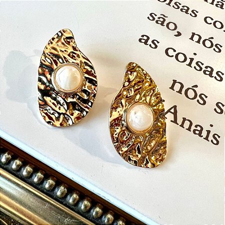 Brinco Orgânico Pérola Dourado