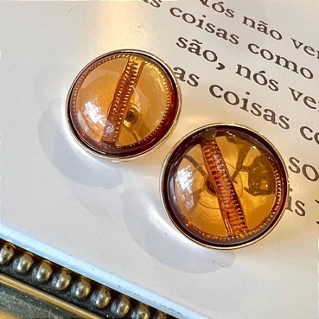 Brinco Círculo Âmbar Dourado